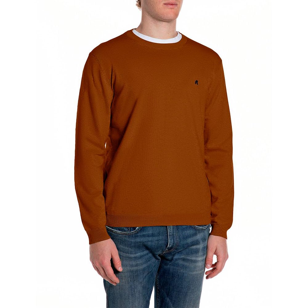 Replay Men's Knitted Jumper, 246 Brown, L