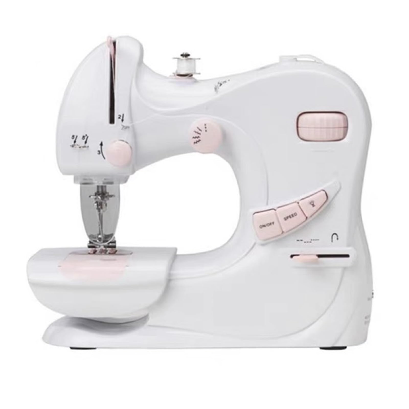 Mini máquina de Coser eléctrica de Doble Velocidad con Aguja, Herramienta de sobrehilado doméstica UFR-601, Potente, silenciosa y Estable.