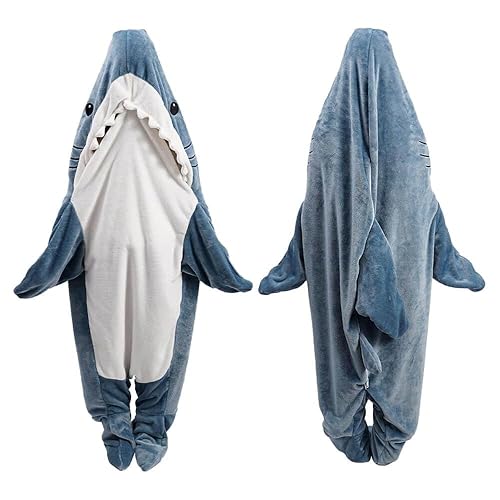 Gudina Shark Onesie, Shark Blanket Hoodie Onesie Adult, Shark Sleeping Bag (XXXL) - Xxxl: for 69-73 Inch Height
