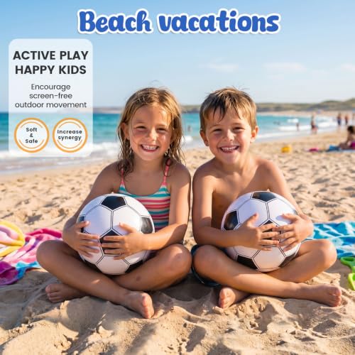 FUTUREPLUSX 8PCS Beach Balls, 12 Inches Inflatable Soccer Ball for Kids Summer Party Favors, Water Games, Hawaiian Tropical Theme Party Decorations - image 6