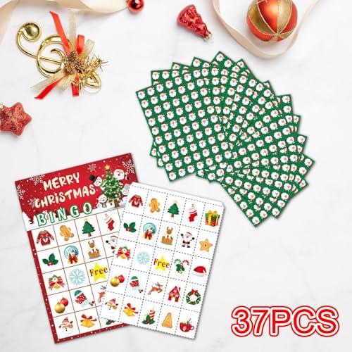 Milageto-Cartes-de-bingo-de-vacances-dhiver-24-cartes-de-jeu-de-bingo-de-Noel-Cartes-de-jeux-de-bingo-en-famille-pour-les-jeux-de-cartes-de-fete-Salle-de Milageto Cartes de bingo de vacances d'hiver 24 cartes de jeu de bingo de Noël Cartes de jeux de bingo en famille pour les jeux de cartes de fête Salle de – Image 4