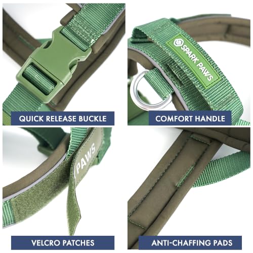Image of Spark Paws No Pull Front Clip Dog Harness - Easy On, Padded and Lightweight | Two Clips, On in Seconds, Chest Bearing, Australian Style, No Throat Pressure, for Small Medium and Large Breeds