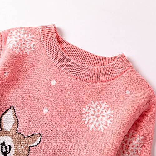 Boys Girls Christmas Knit Pullover Tops Long Sleeve Crewneck 𝗘𝗹k Sweater Winter Warm Breathable Swetshirt2