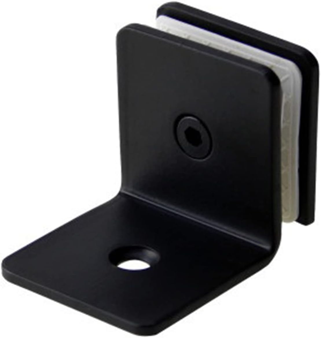 Gfjryet One Color Glass Door Hinges, Black Stainless Steel 304 Glass Fixed Clip Bathroom Hinge, 0/90/135/180 Degree Partition Shower