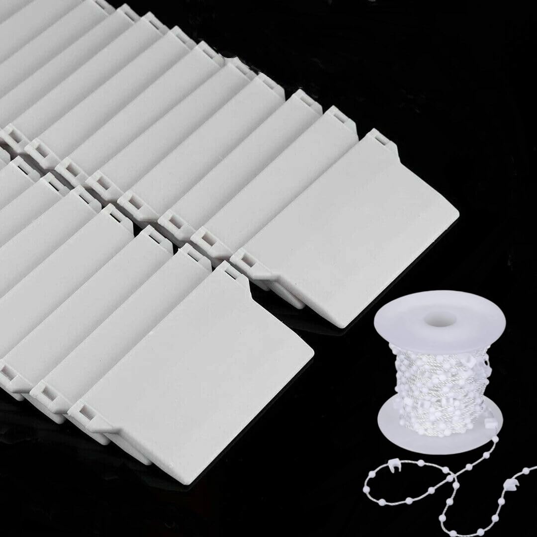 50 Pack Vertical Blind Weights and 20m Chains For 89mm (3.5") - Replacement Spares Bottom Weights Slats Pack