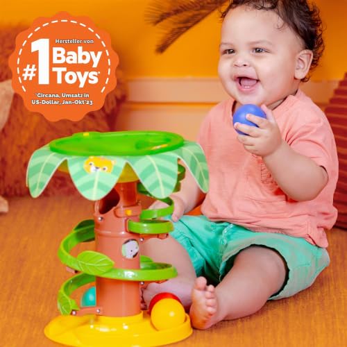 Bright Starts Tropical Twirl 2-in-1 Ballturm mit Lichtern & Musik, 5 Bälle inklusive, Unisex, 6 Monate+ – Ansicht 2