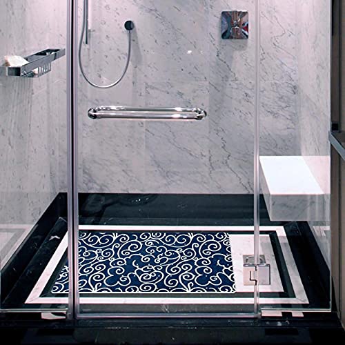Tapis de bain antidérapant bleu anti-glisse baignoire