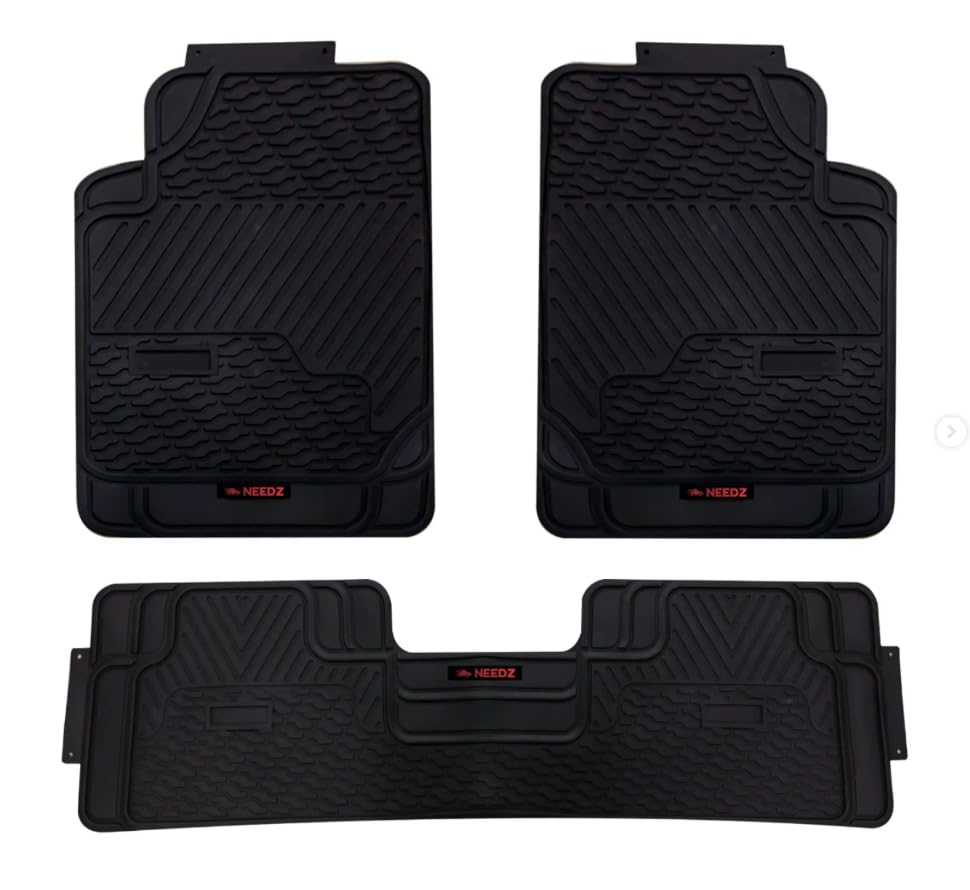 NEEDZ UltraGuard Floor Mats for Cars Trucks and SUVs HydroShield Waterproof Weather-Resistant Sturdy Rubber Customizable Trim-to-Fit Protection Anti-Slip