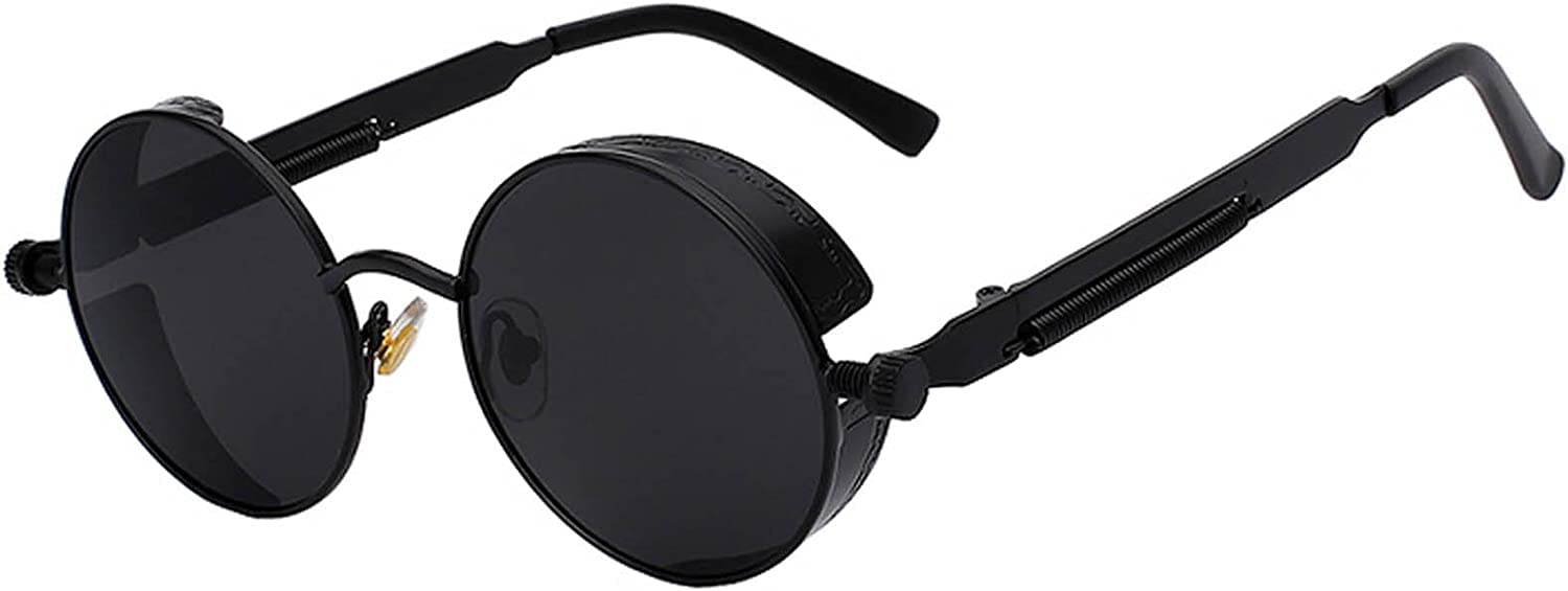 OWL Steampunk Retro Gothic Vintage Colored Metal Round Circle Frame Sunglasses Colored Lens