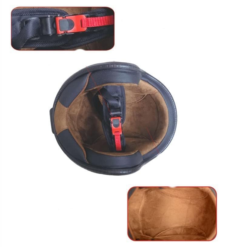 Image of Harssidanzar Open Face Motorcycle Helmet DOT Approved Vintage Helmet CU601