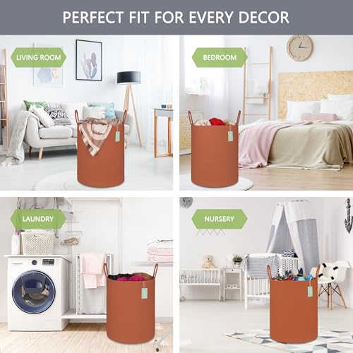 Image of Large Cotton Rope Laundry Hamper for Clothes 65L, Autumn Glaze