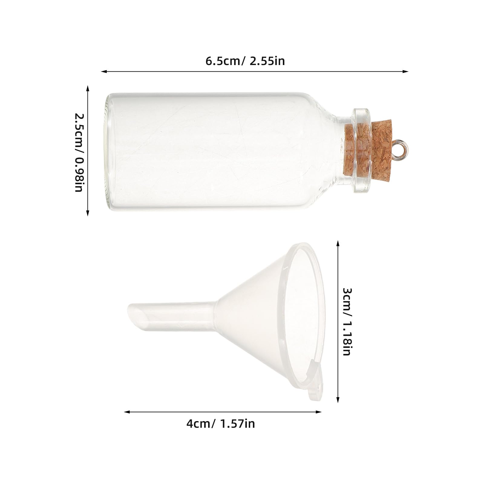 Mini Bottiglie di Vetro Decorative 43 Pezzi 20ml con Tappi