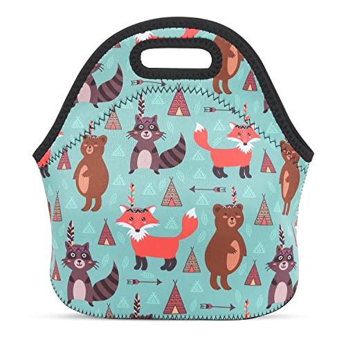 Neoprene Lunch Bag Washable Cute Lunch Tote Handbags Reusable Thermal Insulated Lunch Tote Bag Toddler Cooler Lighweight Lunch Bag For Women Girl School Work Picnic Thanksgiving Christmas Gift #TOP24