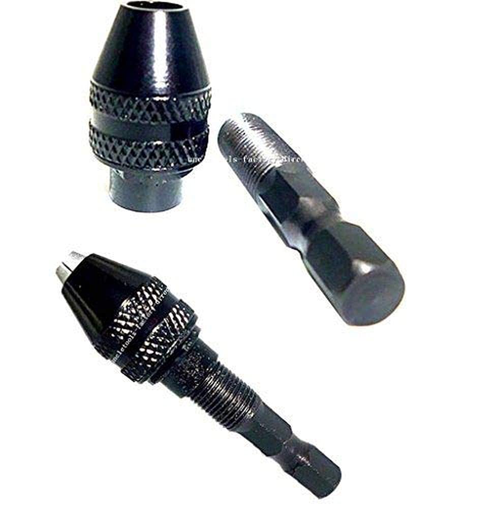 Diy Crafts 10110 Universal Keyless Drill Bit Chuck Change Adapter Converter Hex Shank for Works, # 2, Keyless Chuck, Multicolor