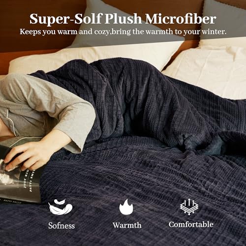 Electric Blanket Twin Size 62''X84'' - Heated Blanket with Single Control Fast Heating 9 Heating Levels & 10 Hours Auto Off,ETL Certified Machine Washable (Black)