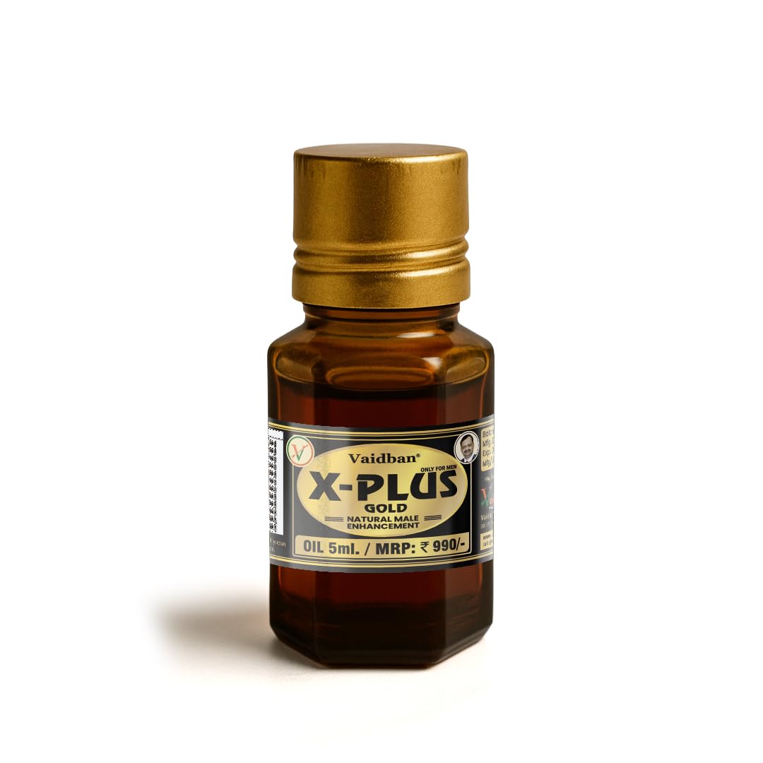 Vaidban X-Plus Gold Oil – Natural Vitality & Stamina Enhancement for Men | Ayurvedic Herbal Oil with Antioxidants (5 Ml)