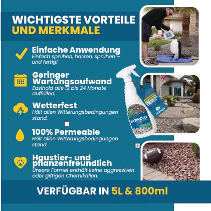 Easihold Rocks – Kiesbinder 5L | Bindemittel zum Verkleben von Steinen, Kies & Mulch | Ungiftig, gebrauchsfertig, bis 3 Jahre Haltbarkeit – Vuba