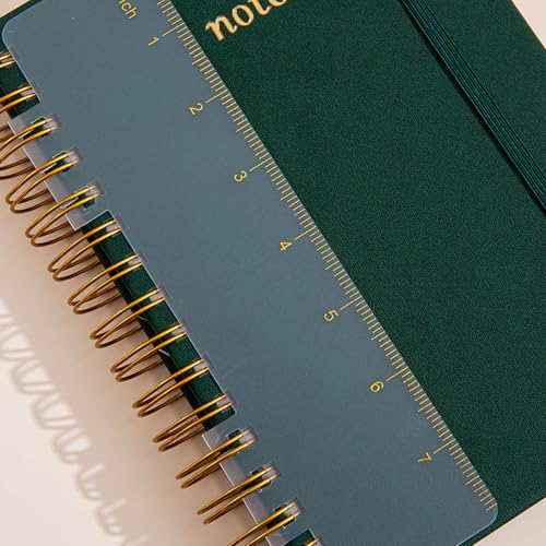 Carnet de notes à spirale avec règle amovible et couverture souple en cuir - 3