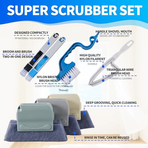 Image of Window Track Cleaner, 13-Piece Sill and Crevice Cleaning Brush Kit