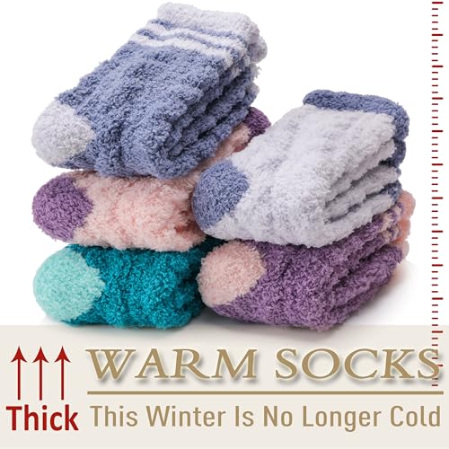 Image of EBMORE Womens Fuzzy Socks Fleece Fluffy Cabin Plush Warm Sleep Soft Cozy Winter Adult Socks