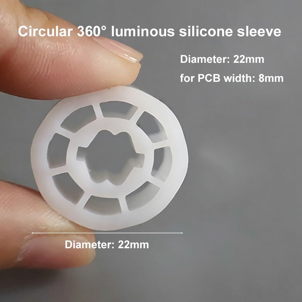 Obudowa świetlówki silikonowej 2M, okrągły dyfuzor do paska LED, 1 szt(R22 For 8mm PCB)