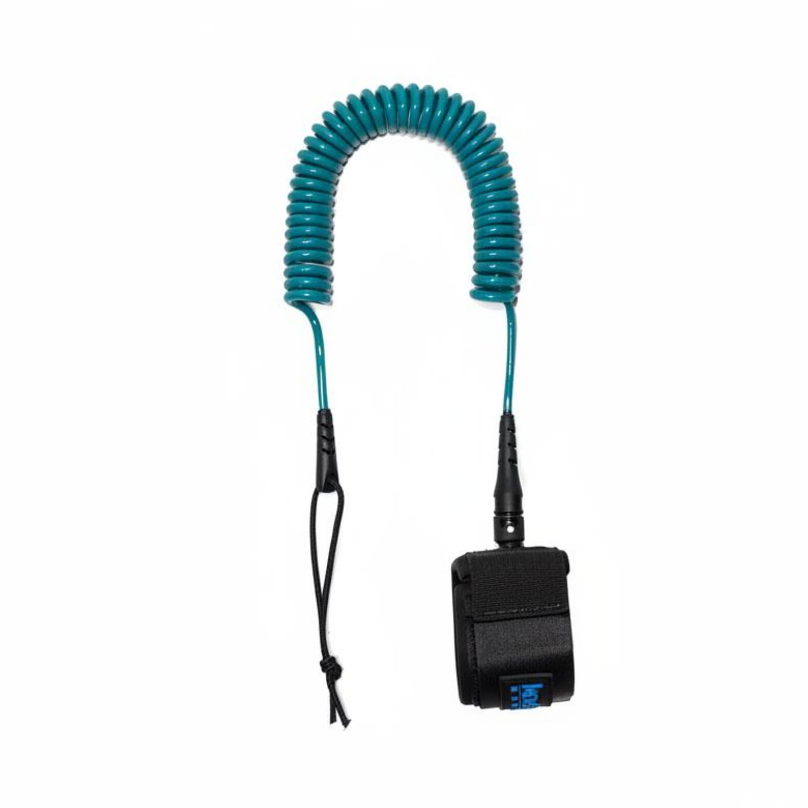 Qianly Coiled Stand-up Paddleboard Leash Full Rotation Swivel 10ft Coiled Surf Cord Untwist Paddleboard Ankle Leash for Paddleboarders, Surfers, Green