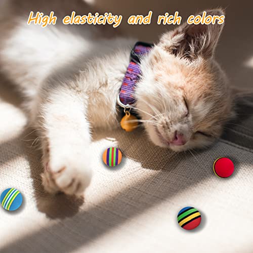 Jiuhao Rainbow Interactive Indoor Cat Foam Ball - Soft EVA Sponge Toys for Kitten Chase Training - Quiet Colorful Sports Play - Image 4