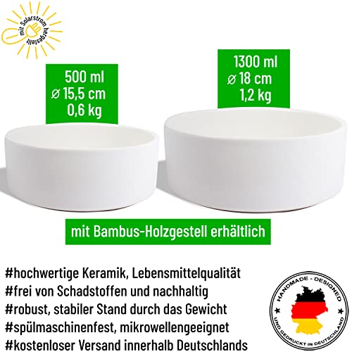 Hundenapf Keramik personalisiert mit Namen „Lieblings-Hund“ | Napf-Set mit/ohne Ständer | Doppelnapf Futternapf Fressnapf Trinknapf | große kleine mittelgroße Hunde Futterstation (2X 500ml, Gestell)