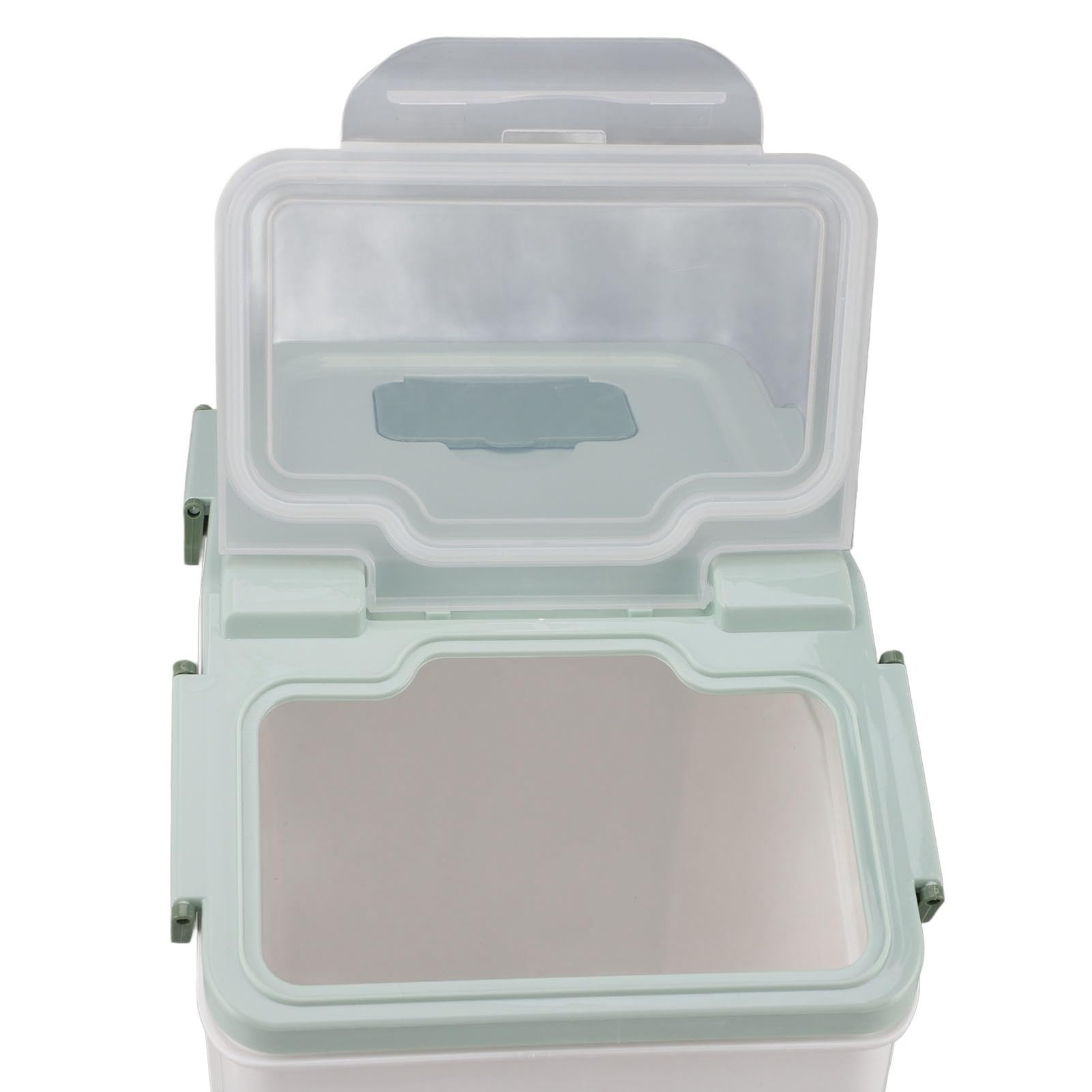Contenitore per la Conservazione del Riso Ermetico, Verde Menta, 25 Litri, Organizer per Alimenti da, con Coperchio a Chiusura Facile, per Farina di Cereali, Cibo per Animali Domestici, (25