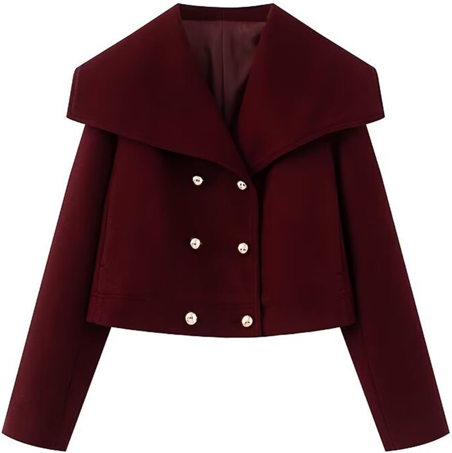 KEOMUD Pea Coats for Women Elegant Casual Short Trench Coats Peter Pan Collar Wool Outwear for Fall Winter