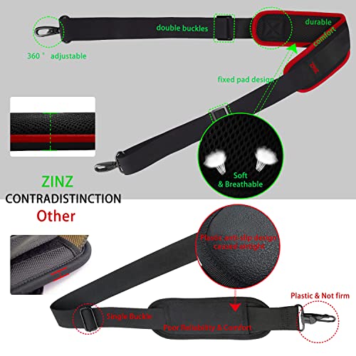 Image of ZINZ 79 inch Shoulder Strap, Extra-thick Fixed Cushion Pad and Dual Clasps Universal Replacement Strap with Metal Swivel Hooks for Laptop Bags, Luggage Bags, Camera, Crossbody (200cm,Wine Edge)