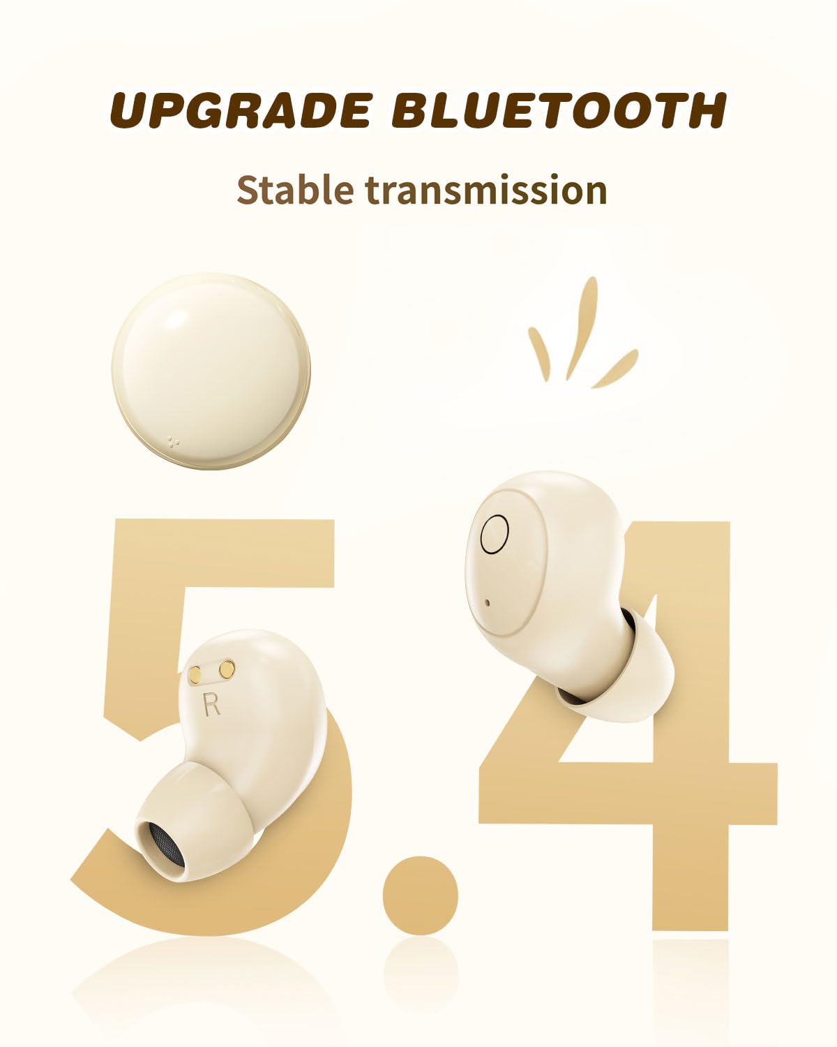 Yihou Mini auriculares invisibles pequeños inalámbricos de punta blanca para orejas pequeñas, canales de oídos, para mujeres, para dormir de lado, microauriculares ocultos discretos para el trabajo