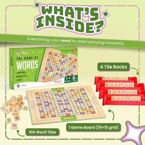 Image of Popcorn Games & Puzzles The Game of Words - Educational Vocabulary Learning Word Building Game for 8+ Years Kids & Family
