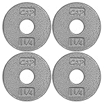 CAPHAUS Grey Standard Solid Cast Iron Weight Plates 1-inch Center Hole for Standard Barbell & Dumbbell Handles Size available in 1.25/2.5/5/7.5/10/12.5/25 & 50 LB Multiple Options