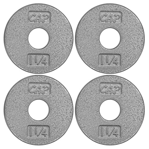 CAPHAUS Grey Standard Solid Cast Iron Weight Plates 1-inch Center Hole for Standard Barbell & Dumbbell Handles Size available in 1.25/2.5/5/7.5/10/12.5/25 & 50 LB Multiple Options