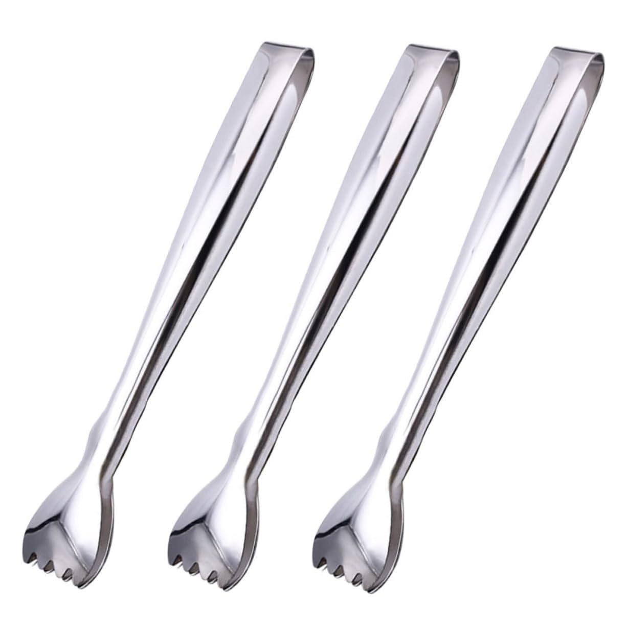 CIYODO Sturdy Stainless Steel Hot Towel Clip Ice Cube Tongs Set for Cocktails Tea Daily Use