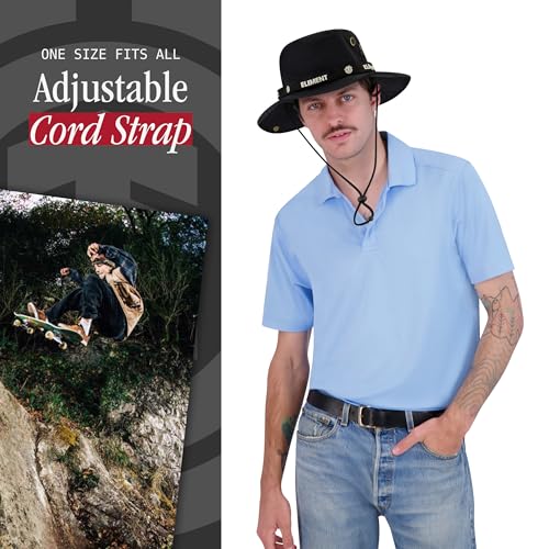 Chapeau de soleil pliable packable Concept One Element, bob noir à larges bords