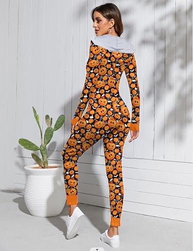Ekouaer Halloween Onesie Women Sexy Pajamas Christmas Onepiece Jumpsuit - image 4