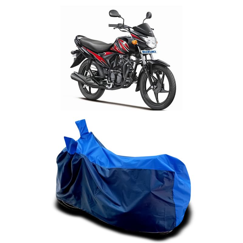 Image of DUFFEL-Two Wheeler Bike Body Cover Compatible for Suzuki Hayate Bs6 Heat Protectio /UV-Rays /Birds Dropping /DustProof /Waterproof All Variants [Nevay Blue]