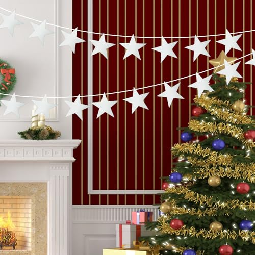 Image of Star Cutouts, 24PCS Metallic Double Printed Paper Stars, 6 Inch Cardboard Decoration for Christmas Wedding Movie Night Bulletin Board Party Supplies, Silver