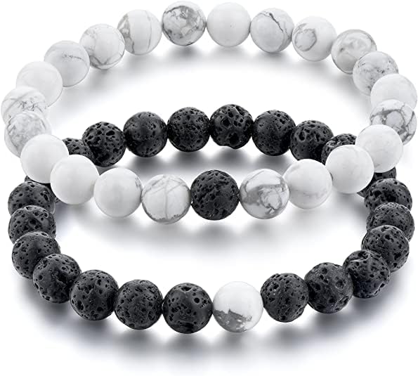 See full amazon price history chart for Blessing Crystal Relationship Bracelet 8Mm White Howlite, Black Lava Stone Bracelets Oil Diffuser Beads Couples Bracelets Healing Crystal Reiki Chakra Stone For Unisex Adult Blessing Crystal Relationship Bracelet 8Mm White Howlite, Black Lava Stone Bracelets Oil Diffuser Beads Couples Bracelets Healing Crystal Reiki Chakra Stone For Unisex Adult (B0C4B5RXKZ) Amazon Price History, Amazon Price Tracker