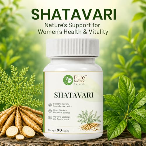 Image of Pure Nutrition Shatavari Tablets | Shatavari Organic Tablets | Herbal Lactation Supplement for Breastfeeding for Women Wellness, Hormonal Balance & Daily Vitality Support | Ayurvedic Formula - 250mg 90 Tabs