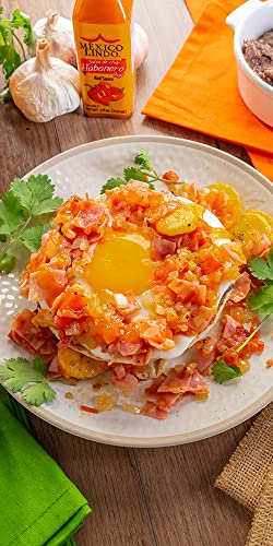 Mexico Lindo Red Habanero Hot Sauce | Real Red Habanero Chili Pepper | 78,200 Scoville Level | Enjoy With Mexican Food, Seafood & Pasta | 5 Fl Oz Bottle (Pack Of 1) #TOP3