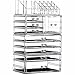 Cq acrylic Large 9 Tier Clear Acrylic Cosmetic Makeup Storage Cube Organizer with 9 Drawers. It Consists of 4 Separate Organizers, Each of Which Can be Used Individually -9.5"x6.5"x14.5"