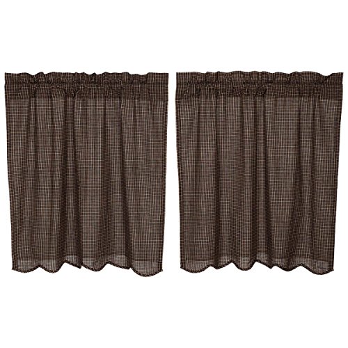 VHC-Brands-Kettle-Grove-Plaid-L36xW36-Tier-Scalloped-Set-of-2-Black VHC Brands Kettle Grove Plaid L36xW36 Tier Scalloped Set of 2 Black