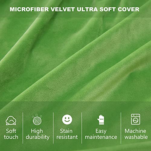 Habutway Bean Bag Chair 3Ft Luxurious Velvet Ultra Soft Fur With High-Rebound Memory Foam Bean Bag Chairs For Adults Plush Lazy Sofa With Fluffy Removable Sponge 3'(Green) #TOP4