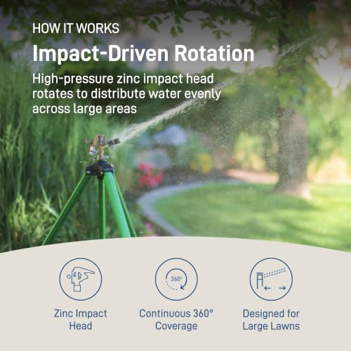 Orbit Tripod Zinc Impact Sprinkler, Adjustable Height - 56667 - image 4