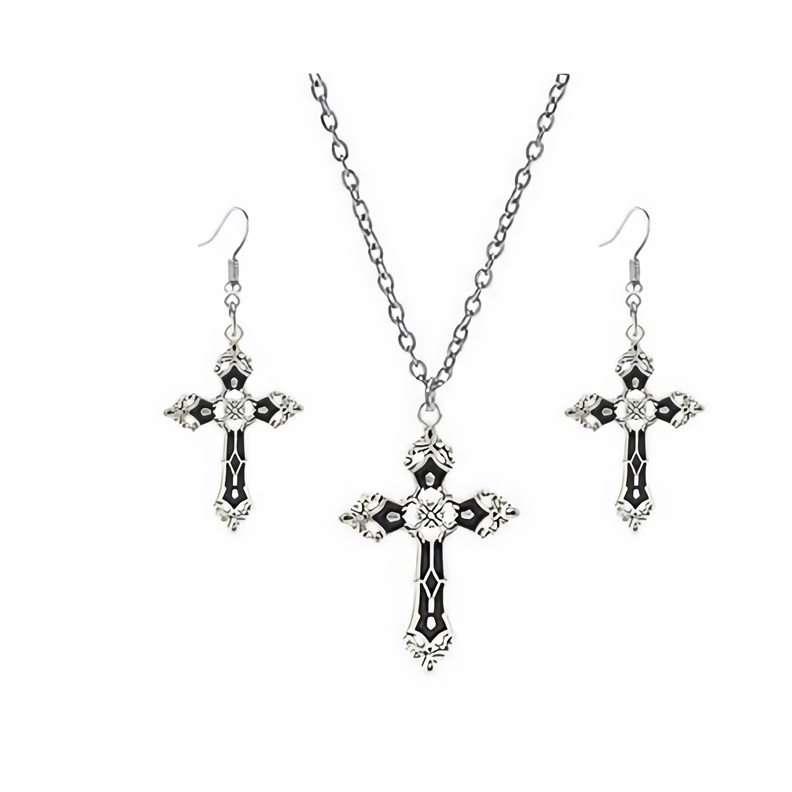 Orecchini Pendenti Lucifero In Acciaio Inox – Simbolo Satanico Croce Del Leviatano – Gioielli Wiccan Vintage