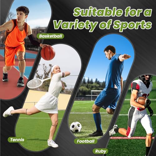 Image of 2PCS Patellar Tendon Knee Strap Knee Band for Knee Pain Relief Patella Band for Basketball Running Sports Breathable Patellar Tendon Support Strap (Black + Black)