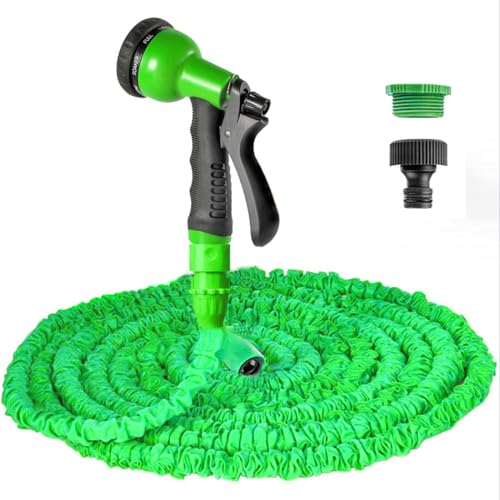 VENQI Tuyau d'arrosage extensible de 7,5m/25ft, tuyau arrosage flexible de 7,5 m avec buse de pulvérisation à 8 motifs tuyaux d'arrosage rétractable (7,5 m,...